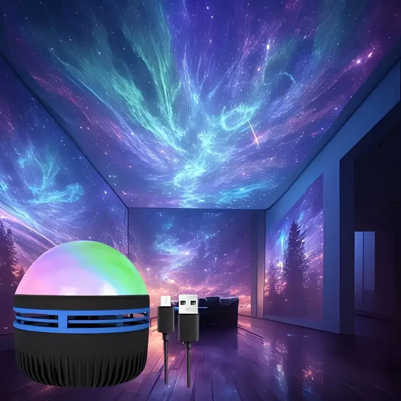 USB Powered Aurora Projector Lamp – Northern Lights Landscape Effect