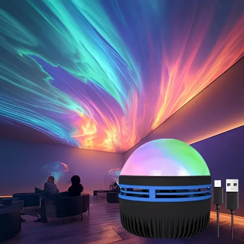 USB Powered Aurora Projector Lamp – Northern Lights Landscape Effect