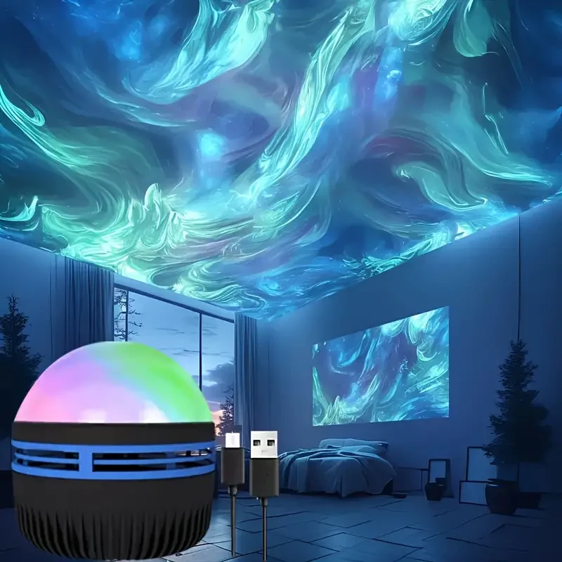 USB Powered Aurora Projector Lamp – Northern Lights Landscape Effect