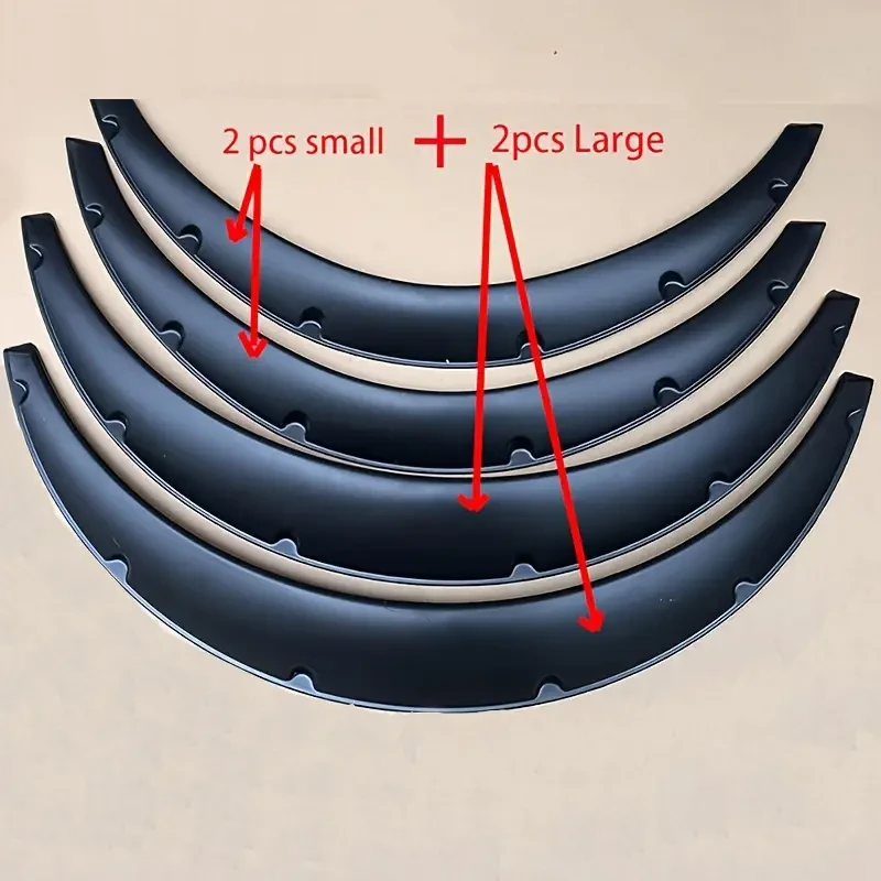 4pcs Car Wheel Arch Covers – Polished Polyurethane Rear Extensions