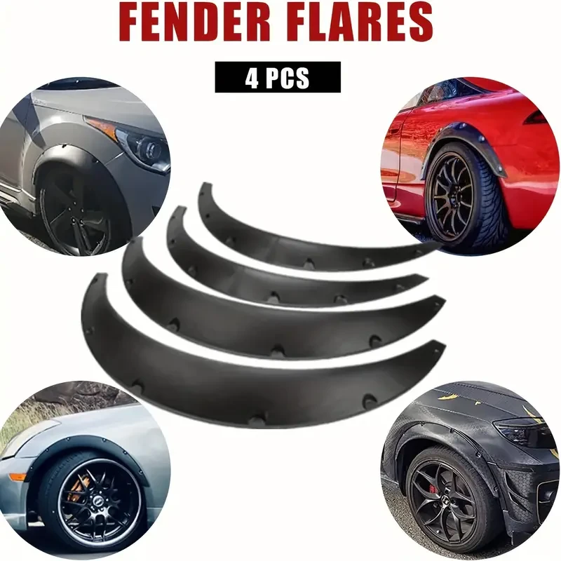 4pcs Car Wheel Arch Covers – Polished Polyurethane Rear Extensions