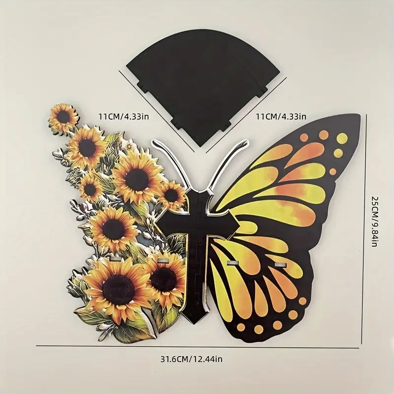 Whimsical Sunflower Butterfly Wall Corner Rack – Spacious Storage Shelf for Home & Party Decor