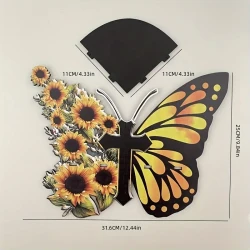 Whimsical Sunflower Butterfly Wall Corner Rack – Spacious Storage Shelf for Home & Party Decor