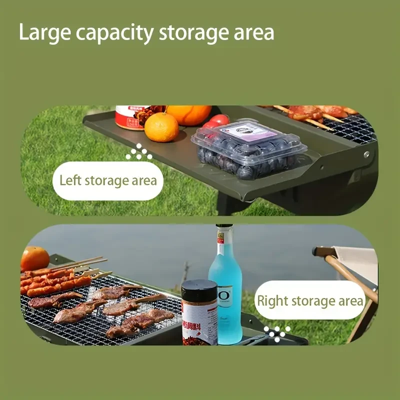 Large Foldable Charcoal BBQ Grill – Portable Outdoor Barbecue Box