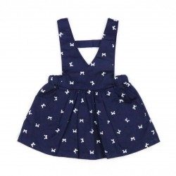 Dress Pinafore Navy Bow