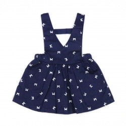 Dress Pinafore Navy Bow