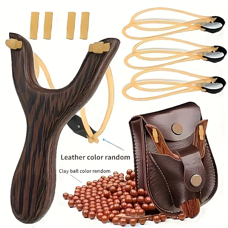 Premium Solid Wood Slingshot Set – Mud Ball Launcher