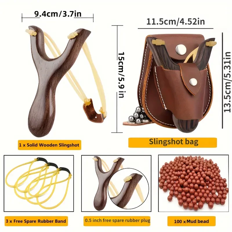 Premium Solid Wood Slingshot Set – Mud Ball Launcher