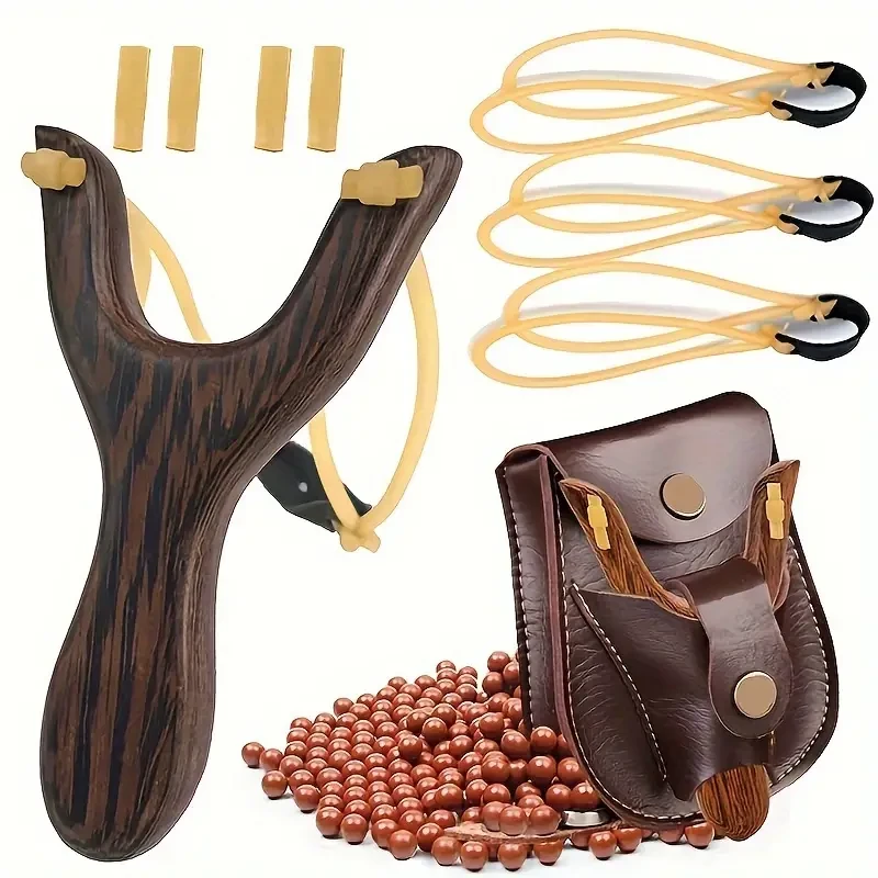 Premium Solid Wood Slingshot Set – Mud Ball Launcher