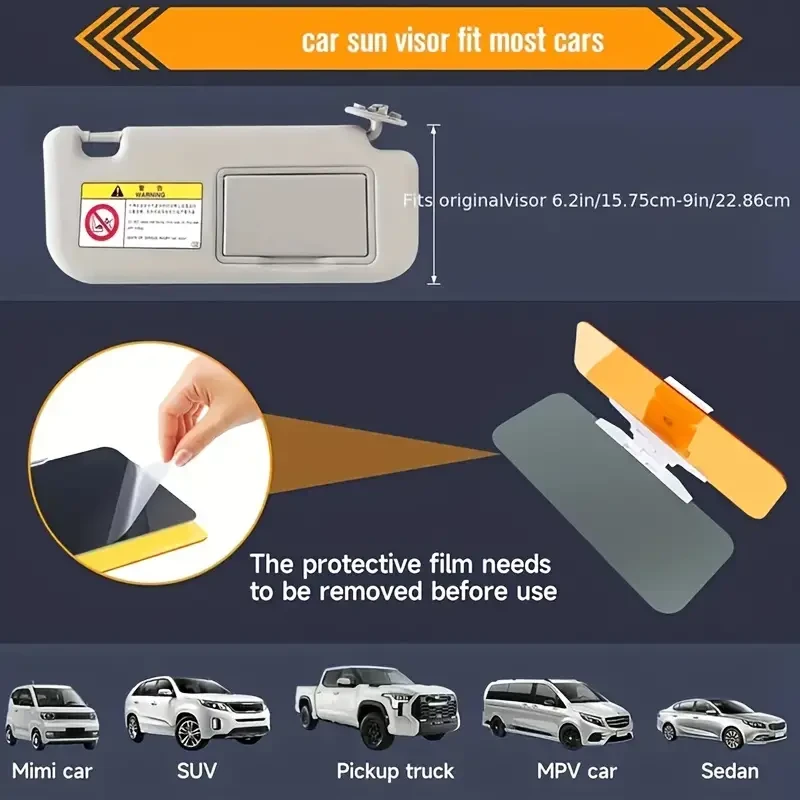 2-in-1 Day & Night Glare Shielding Car Visor