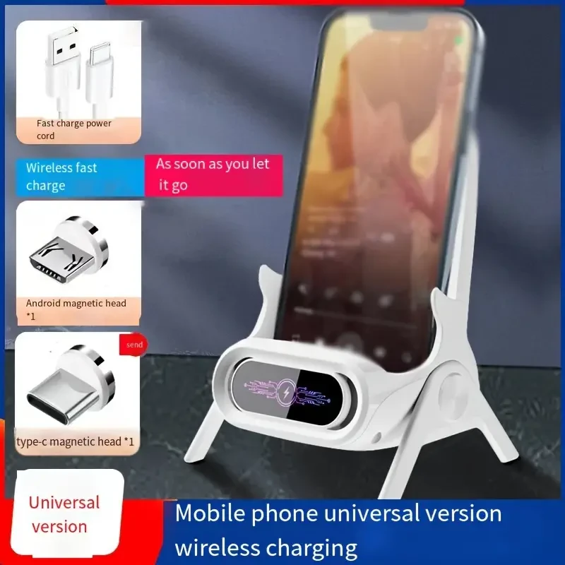 Universal Wireless Charger Stand – Fast Charging & Auto-Sensing