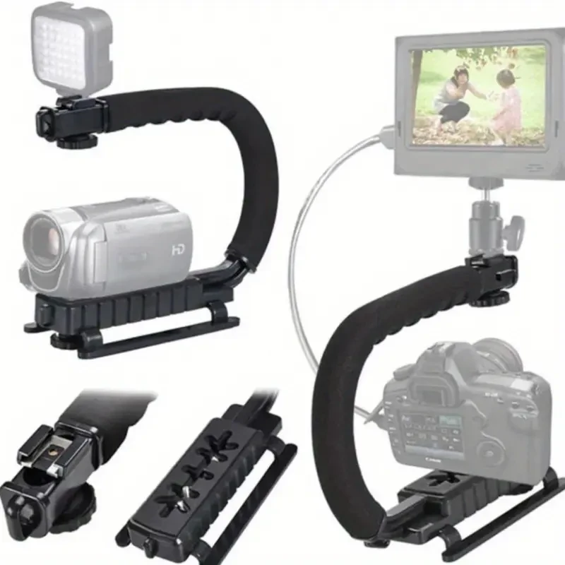 Video DV U-Shape Handheld Stabilizer Grip – DSLR Ready