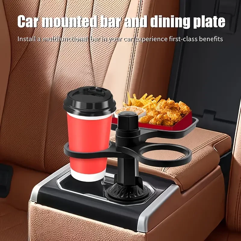 360° Rotatable Car Cup Holder – Expandable Snack Tray