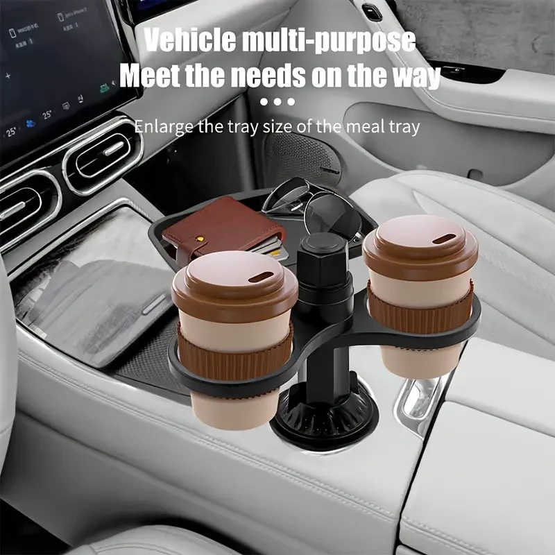 360° Rotatable Car Cup Holder – Expandable Snack Tray