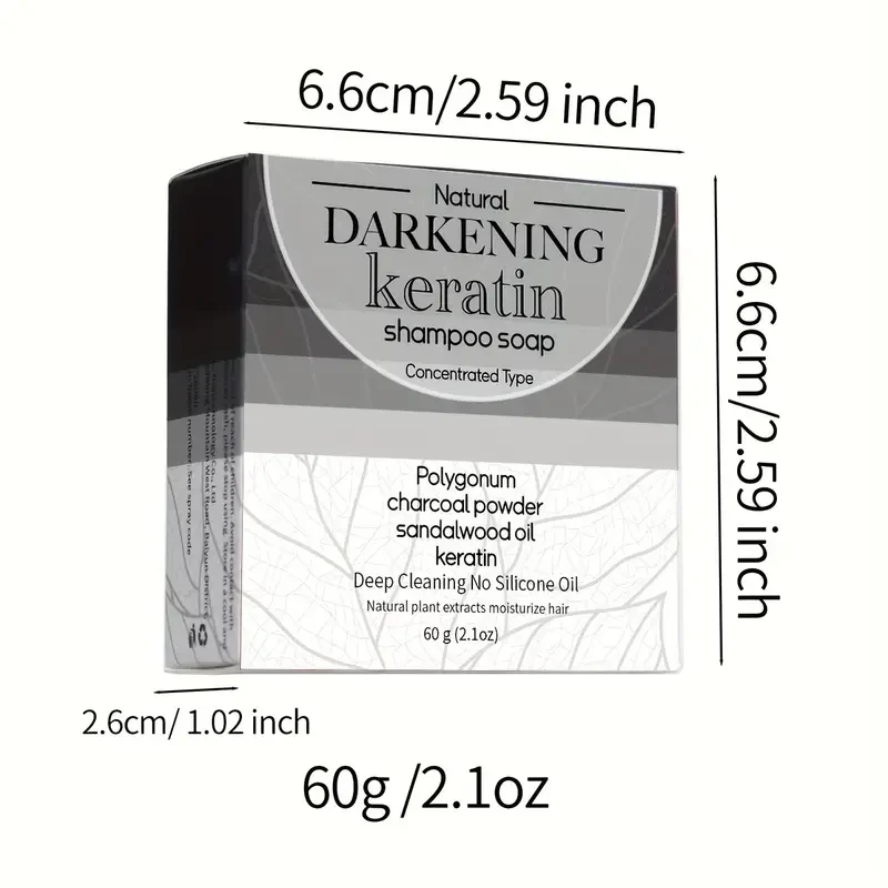 60g Darkening Shampoo Soap Bar – Enriched with Polygonum & Charcoal