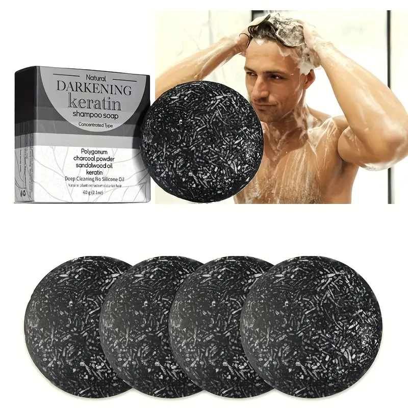 60g Darkening Shampoo Soap Bar – Enriched with Polygonum & Charcoal