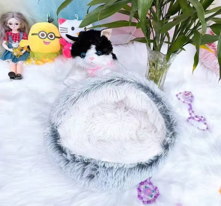 Bed House Soft Long Plush Pets Bed