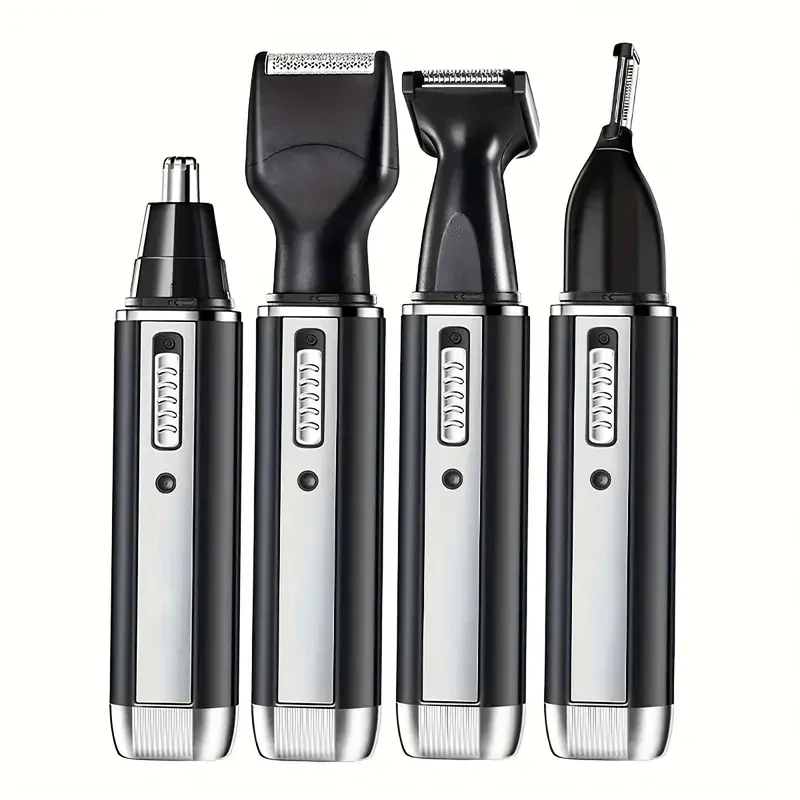 GERTZY 4-in-1 Rechargeable Electric Grooming Kit for Men & Women - Painless Nose, Beard, Eyebrow Trimmer with USB Charging - Perfect Holiday Gift