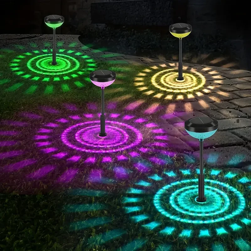 6pcs Solar Lawn Lights – Warm & Color Decorative Pathway Lights