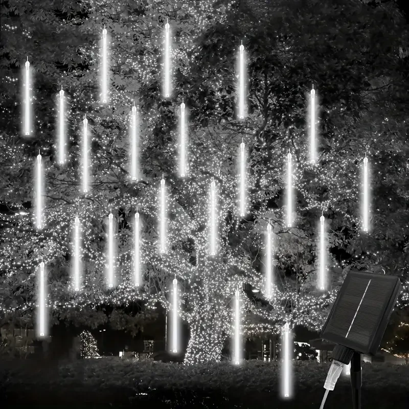 8 Strands 192 LED Solar Shooting Star Lights – Waterproof & Festive