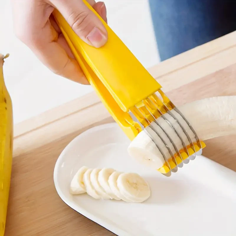 Stainless Steel Banana & Cucumber Slicer – Handy Kitchen Gadget