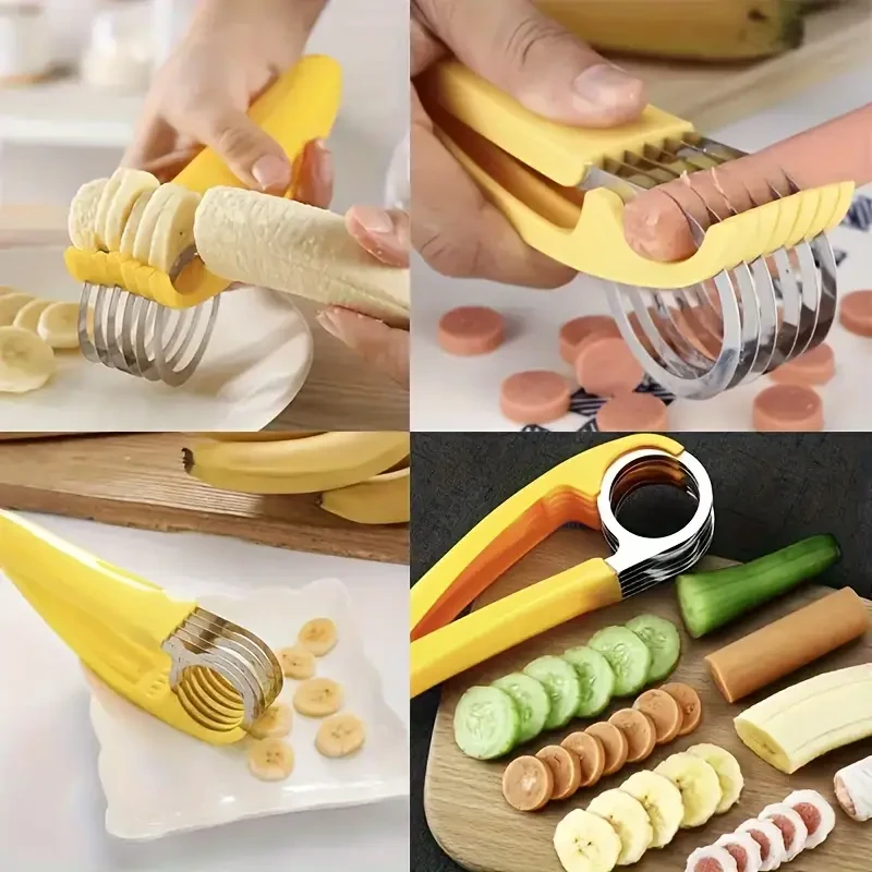 Stainless Steel Banana & Cucumber Slicer – Handy Kitchen Gadget