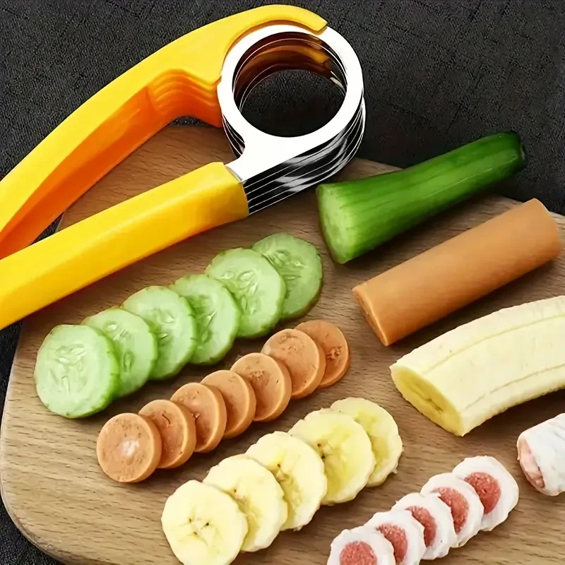 Stainless Steel Banana & Cucumber Slicer – Handy Kitchen Gadget