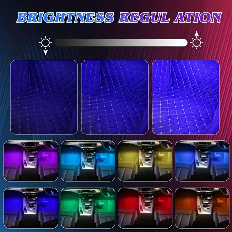 4PCS 48-LED Music Car Strip Light Kit – Sound Active & Wireless Remote