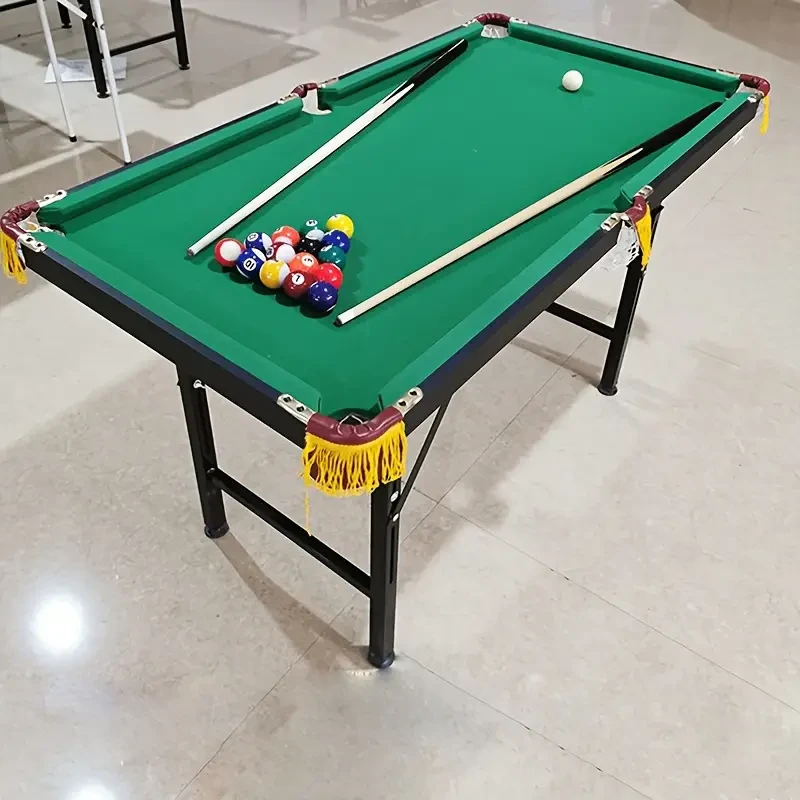 Adjustable Height Mini Pool Table Set – Folding Billiards Table with Iron Frame
