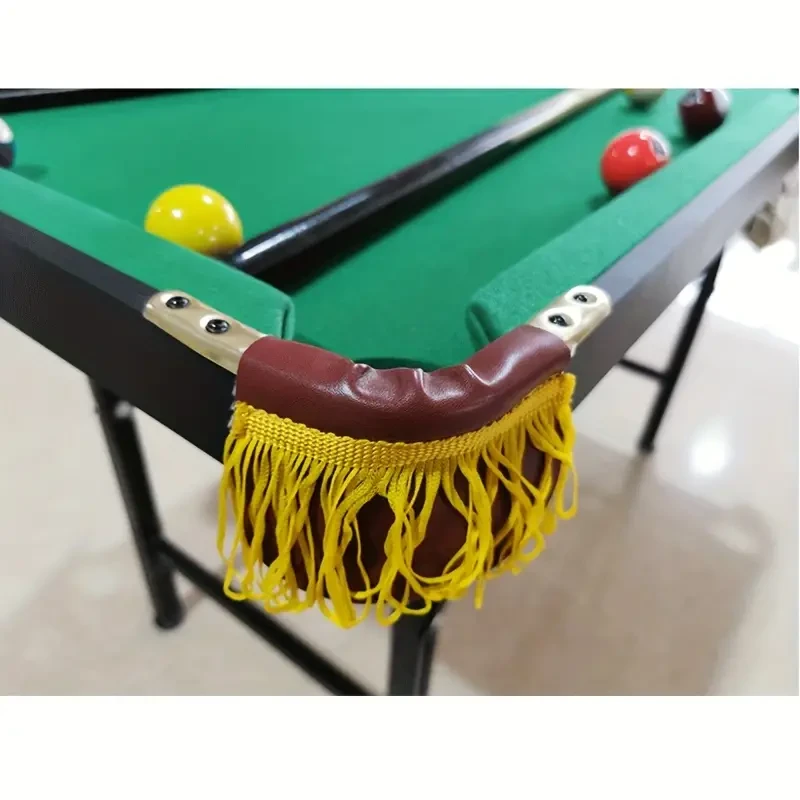 Adjustable Height Mini Pool Table Set – Folding Billiards Table with Iron Frame