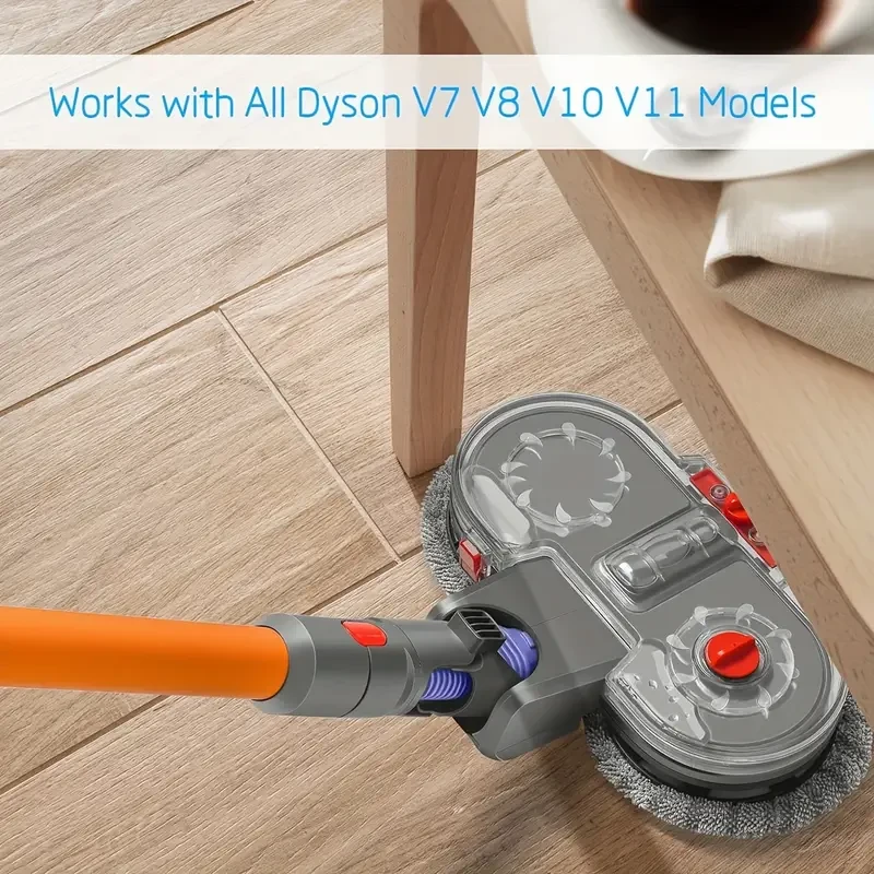 Electric Double Mop Attachment for Dyson V7–V15 – Dual Spin Mop with Water Tank