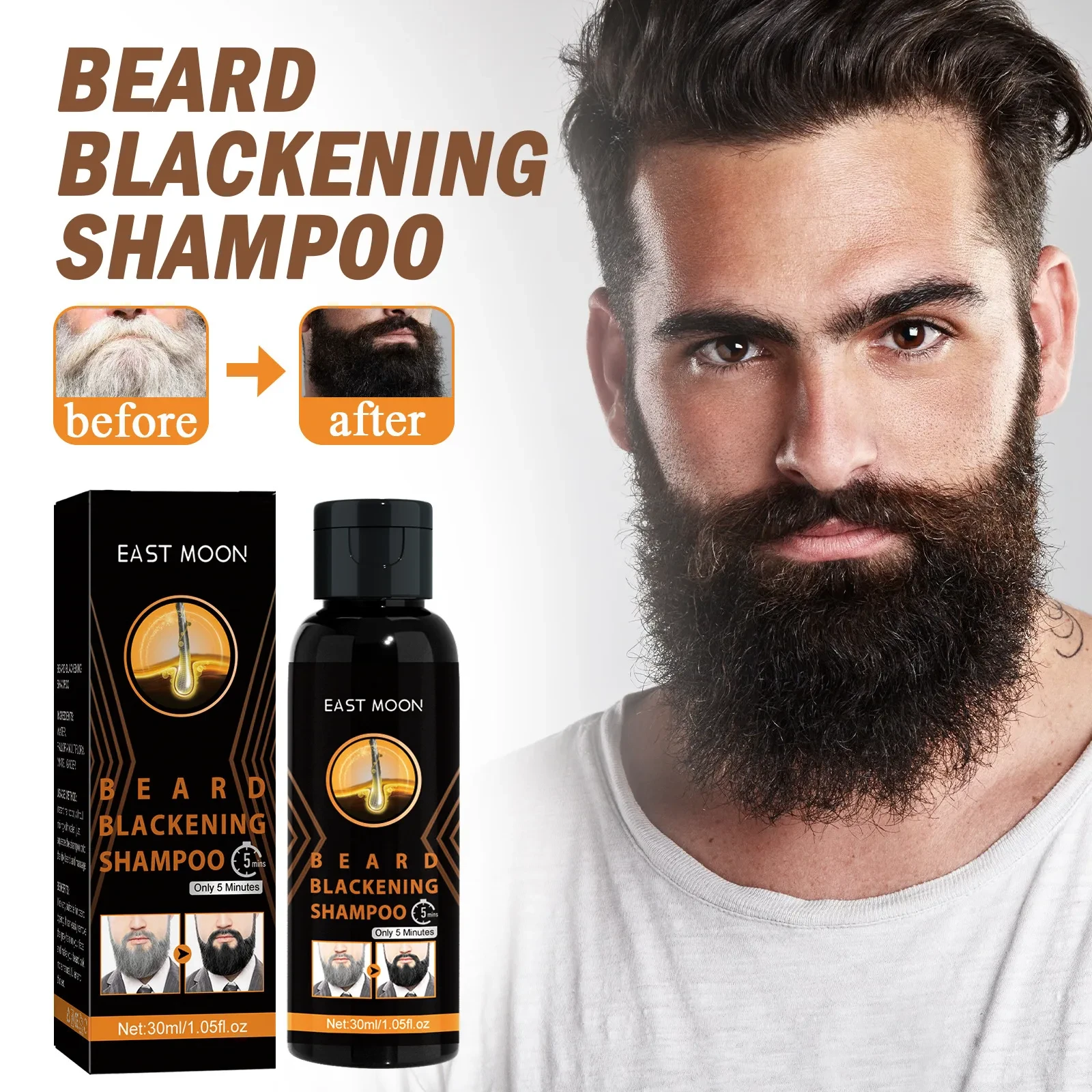 White To Black Shampoo Men's Hair Cleaning