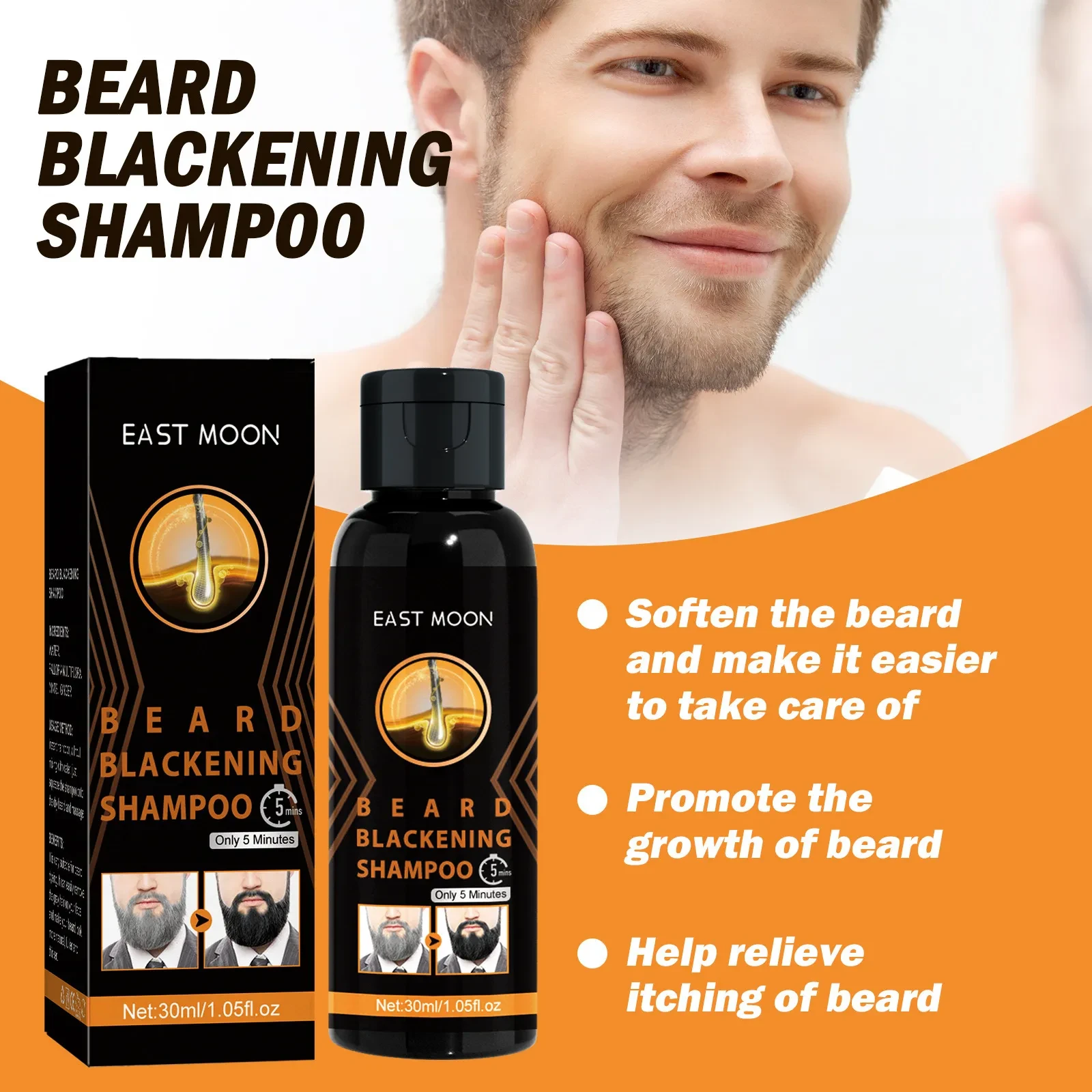 White To Black Shampoo Men's Hair Cleaning