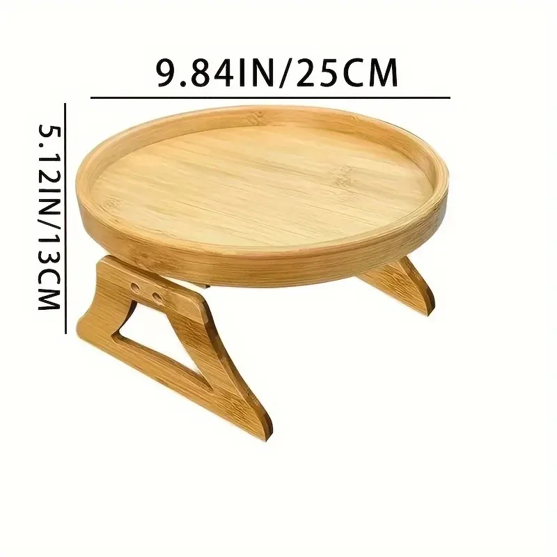 Foldable Bamboo Sofa Armrest Tray: Perfect for Instant & Stable End Table for Sofa