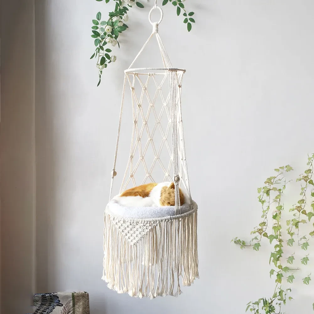 Macramé Aesthetic Hanging Pet Bed