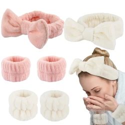 Shampoo Hair With Bow Tie Polyester Coral Velvet