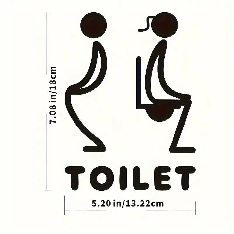 3D Acrylic Unisex Bathroom Door Sign – Stylish Black Design