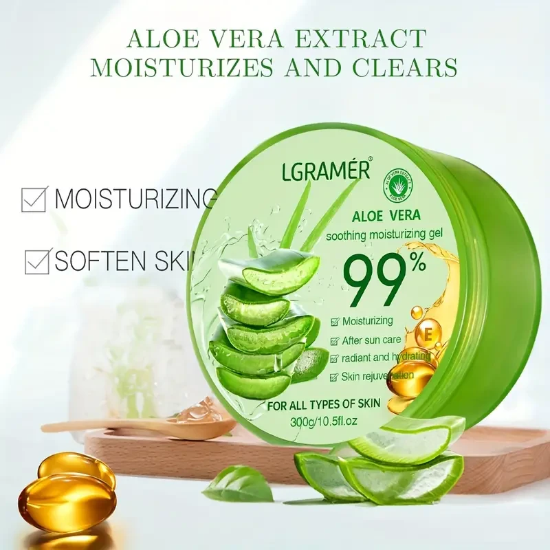 300g 99% Pure Aloe Vera Gel - Instantly Cooling & Deeply Nourishing Moisturizer for Men & Women - Strengthened Skin Barrier, Long-Lasting Hydration - Perfect Unisex Christmas Gift