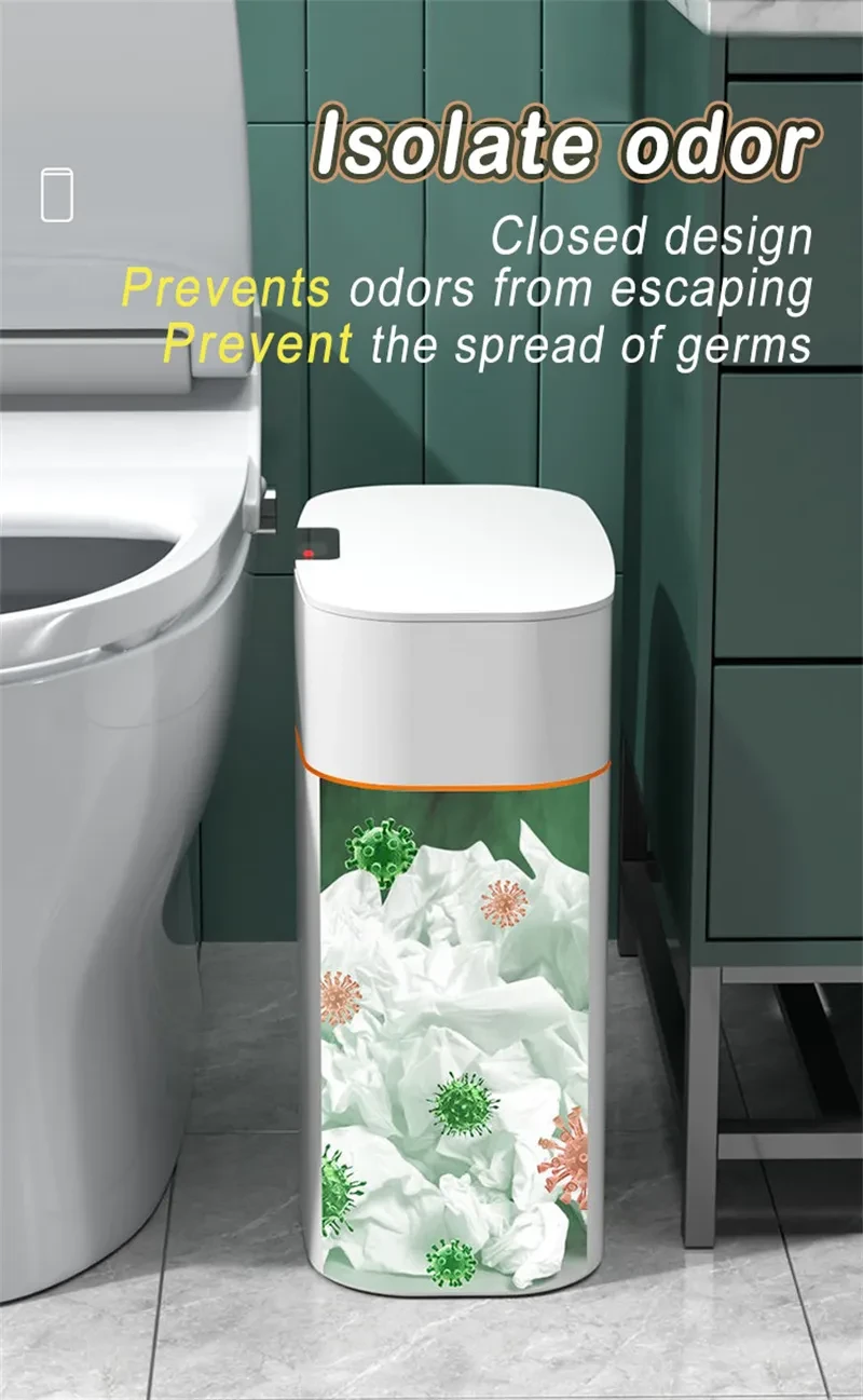 Smart Trash Can With Lid For Bedroom And Living Room