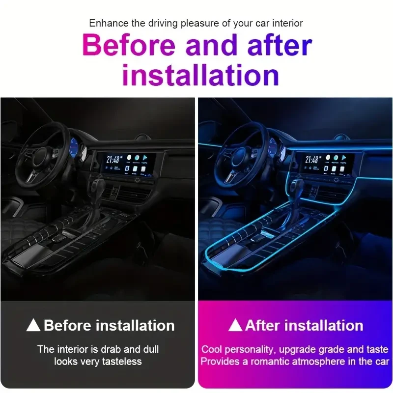 Car Interior LED Neon Strip – 5M Flexible Ambient Light