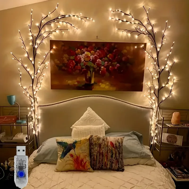 USB-Powered Willow Branch LED Wall Decor – 96 Lights