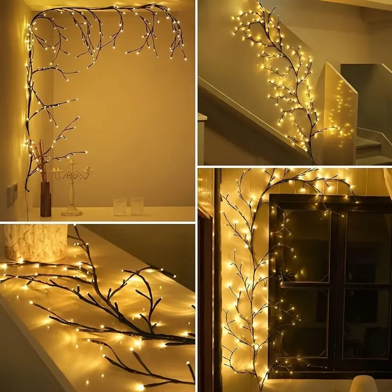 USB-Powered Willow Branch LED Wall Decor – 96 Lights