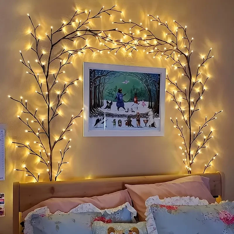 USB-Powered Willow Branch LED Wall Decor – 96 Lights