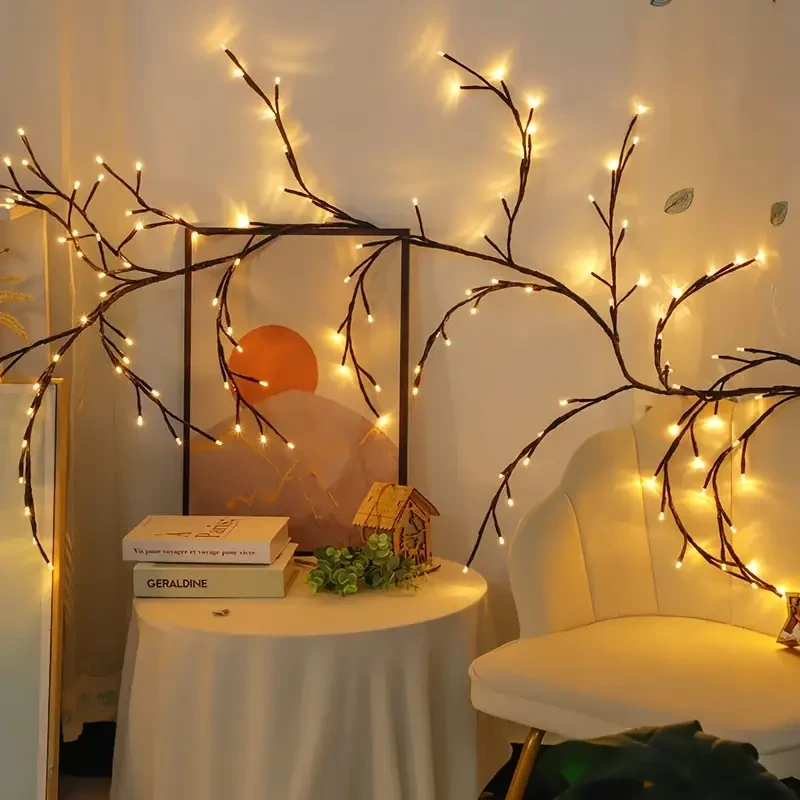 USB-Powered Willow Branch LED Wall Decor – 96 Lights