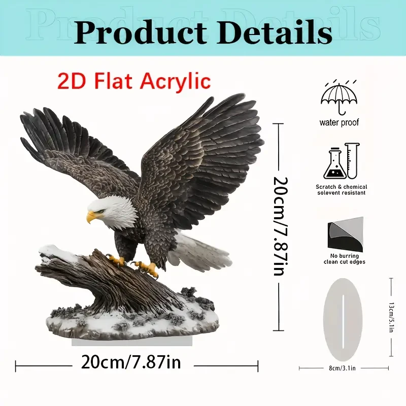 Eagle Sun Catcher with Spreading Wings – Acrylic Desk Decor (19.99cm)
