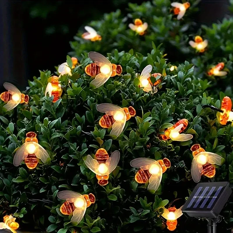 Solar Honey Bee String Lights – 6.4m, 30 LED, 8 Modes