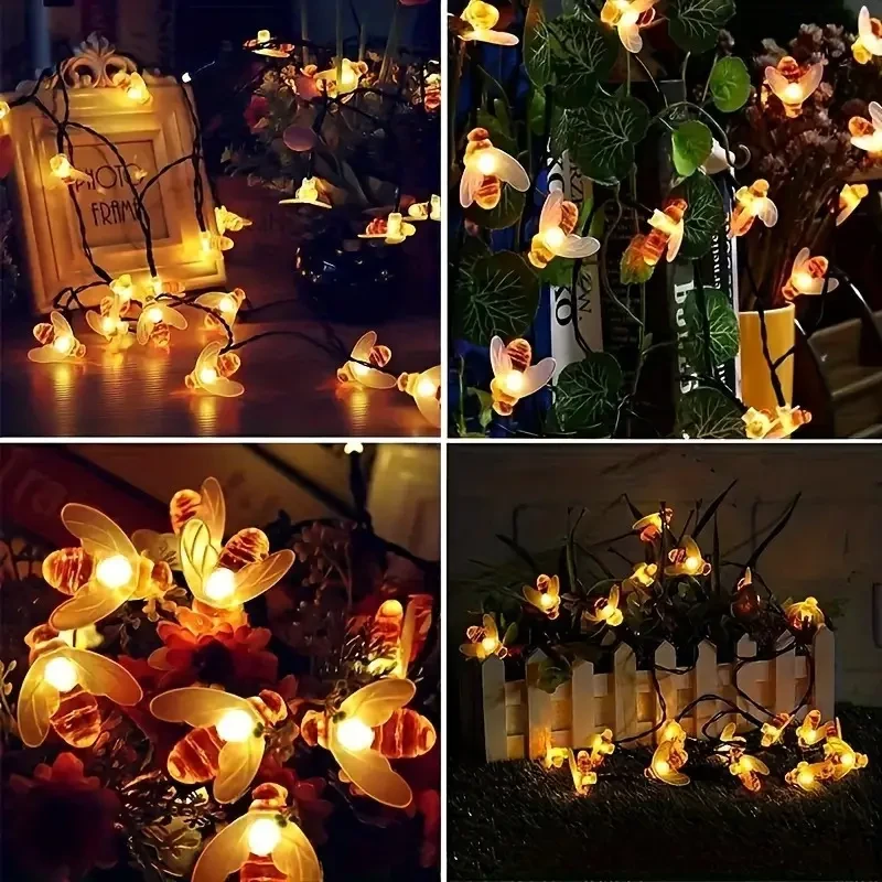 Solar Honey Bee String Lights – 6.4m, 30 LED, 8 Modes