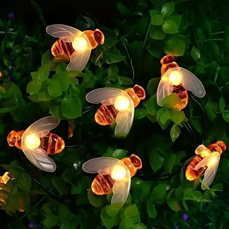 Solar Honey Bee String Lights – 6.4m, 30 LED, 8 Modes