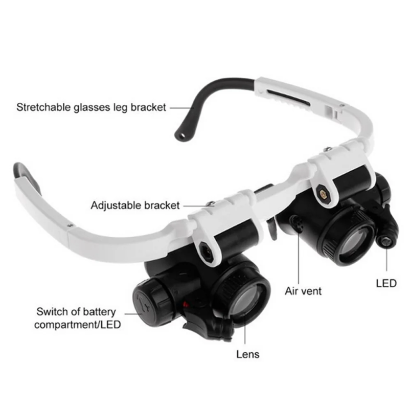 LED Glasses Magnifier 8x 15x 23x