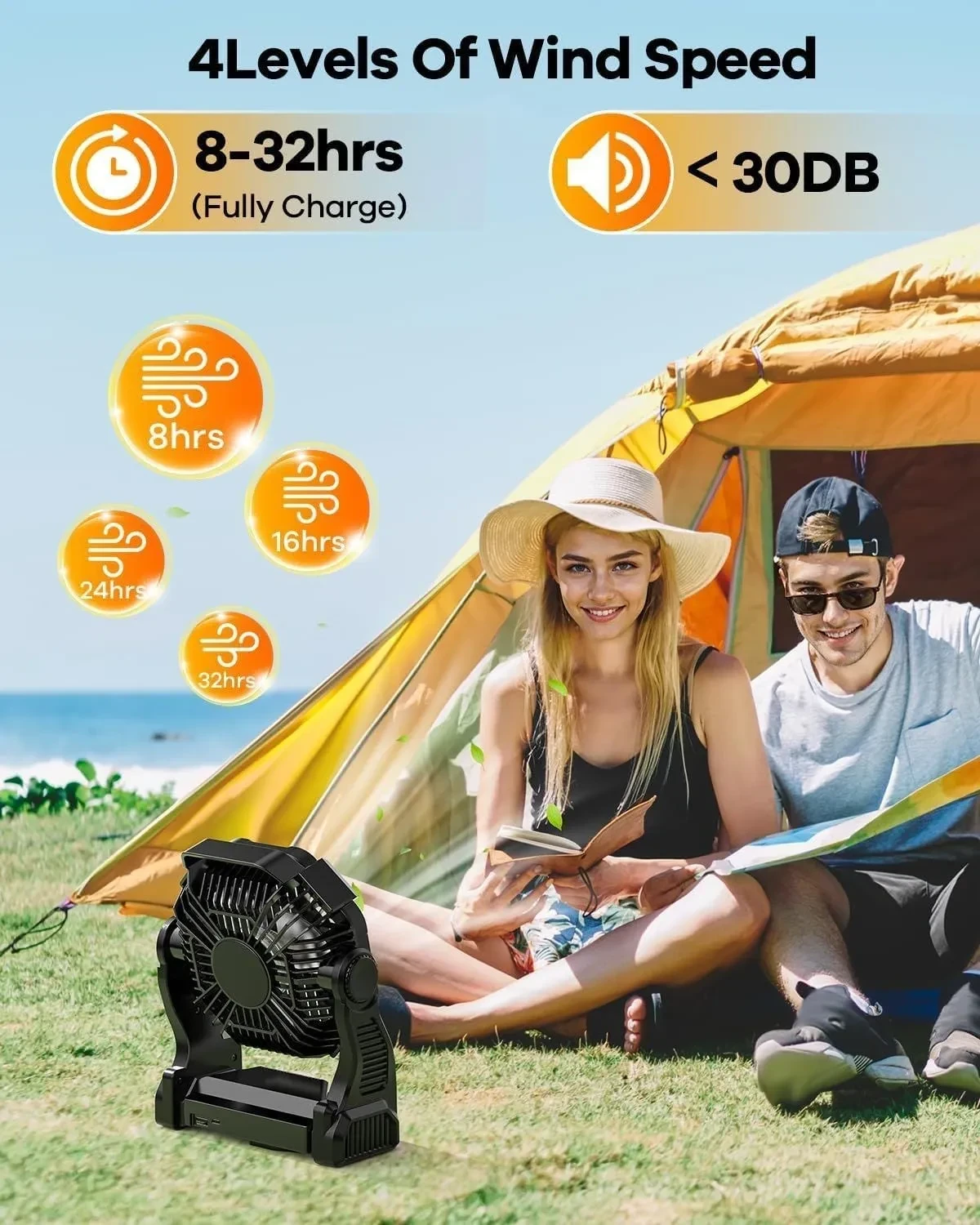 Portable Camping Fan Rechargeable